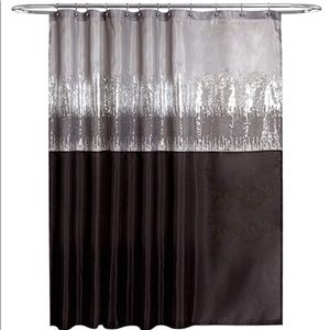 Lush Decor Black & Silver sequin shower curtain